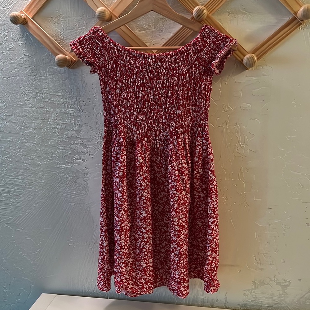 Red floral mini dress never worn